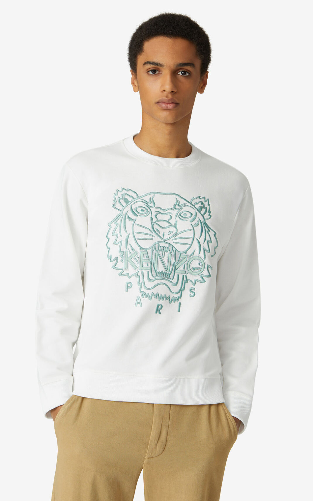 Sweatshirt Kenzo Tiger Masculino - Branco | 948YFIPDJ